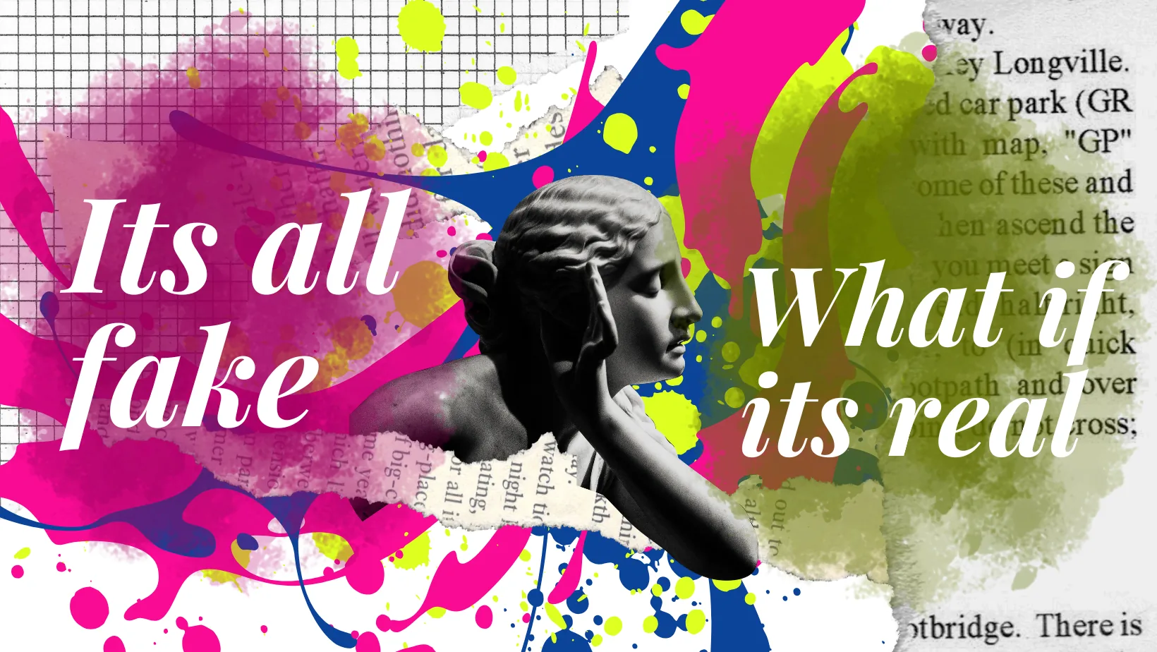 an artistic depetiction of what is fake and what is real